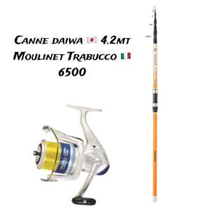 CANNE DAIWA 4.2MT +MOULINET TRABUCCO 6500