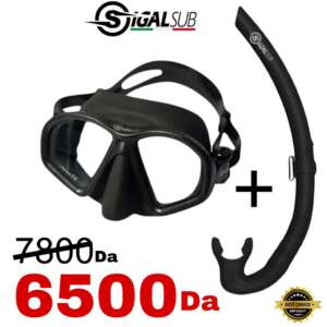 Masque Sigalsub mate Black + tuba Sigalsub mate black