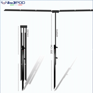 STENDI TRAVI AP.ALARE 2MT TELESC.130/200 ELITE BLACK