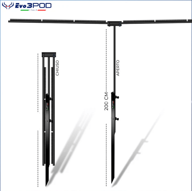 STENDI TRAVI AP.ALARE 2MT TELESC.130/200 ELITE BLACK