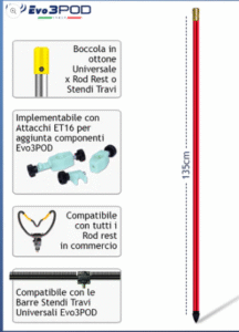 PALETTO DIAM.16 C/PUNTA E BOCCOLA 135 CM ELITE BLACK