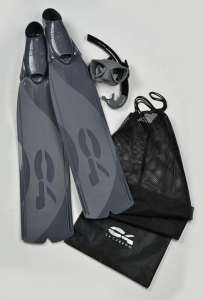 combo c4 carbon (palme c4 predator + masque plasma + tuba mistral) Gris nardo