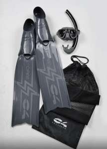 combo c4 carbon (palme c4 storm + masque martian + tuba mistral) Gris nardo