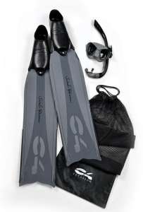combo c4 carbon (palme c4 umberto pelizzari + masque consor antifog+ tuba meltemi) Gris nardo