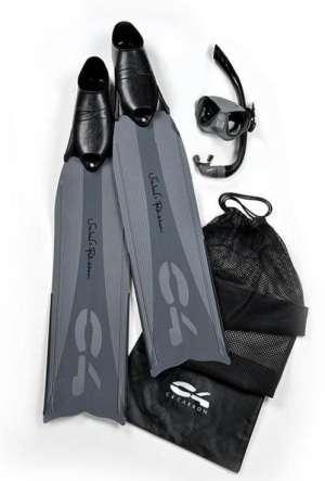 combo c4 carbon (palme c4 umberto pelizzari + masque consor antifog+ tuba meltemi) Gris nardo