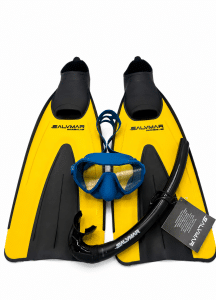 Combo salvimar nobilis yellow + masque NEO petrol + tuba Time black
