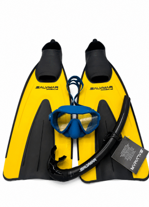 Combo salvimar nobilis yellow + masque NEO petrol + tuba Time black