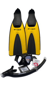 COMBO SALVIMAR NOBILIS YELLOW + MASQUE MOPHEUS ANTIFOG NOIR+TUBA TIME SPLASH