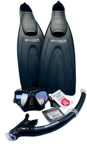 COMBO SALVIMAR NOBILIS BLACK + MASQUE MOPHEUS ANTIFOG NOIR+TUBA TIME SPLASH