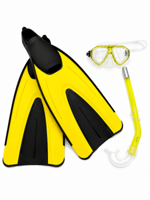 COMBO ENFANT FRANCY MASK + TEDDY SNORKEL YELLOW