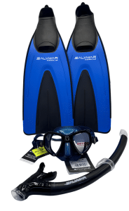 COMBO SALVIMAR NOBILIS BLUE + MASQUE MOPHEUS ANTIFOG BLEU+TUBA TIME SPLASH